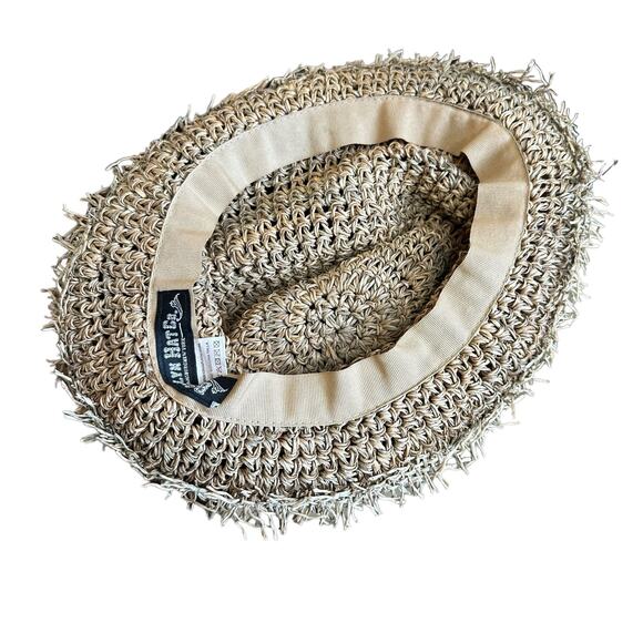 Brooklyn Hat Co Seagrass Hat with Rainbow Trim Style bkn1425-toast straw hat OS main image 8